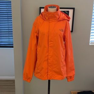 The North Face Dryvent bright orange hooded windbreaker jacket excellent S  REI